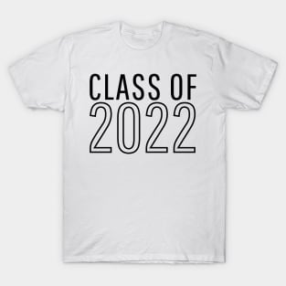 Class Of 2022. Simple Typography Black Graduation 2022 Design. T-Shirt